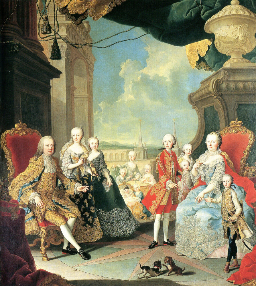 Илл. 2. Мария Терезия Вальбурга Амалия Кристина (нем. Maria Theresia Walburga Amalia Christina; 13.05.1717 г., Вена — 29.11.1780 г., Вена) была старшей дочерью императора Карла VI. Мария Терезия родилась через год после того, как родился наследный принц, ее старший брат. Но наследственный принц умер уже в детском возрасте. Мария Тереза уже по праву рождения была принцессой и впоследствии обладала целым рядом титулов — эрцгерцогиня Австрии, королева Венгрии с 25.06.1741, королева Богемии с 20.10.1740 (имела эти титулы лично, по наследству). Супруга, а затем вдова императора Франца I Стефана Лотарингского, избранного императором в 1745 году. Кроме того, она стала основательницей Лотарингской ветви династии Габсбургов.