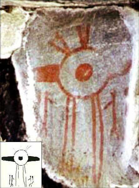 Звезда - комета. Наскальный рисунок. Канада.