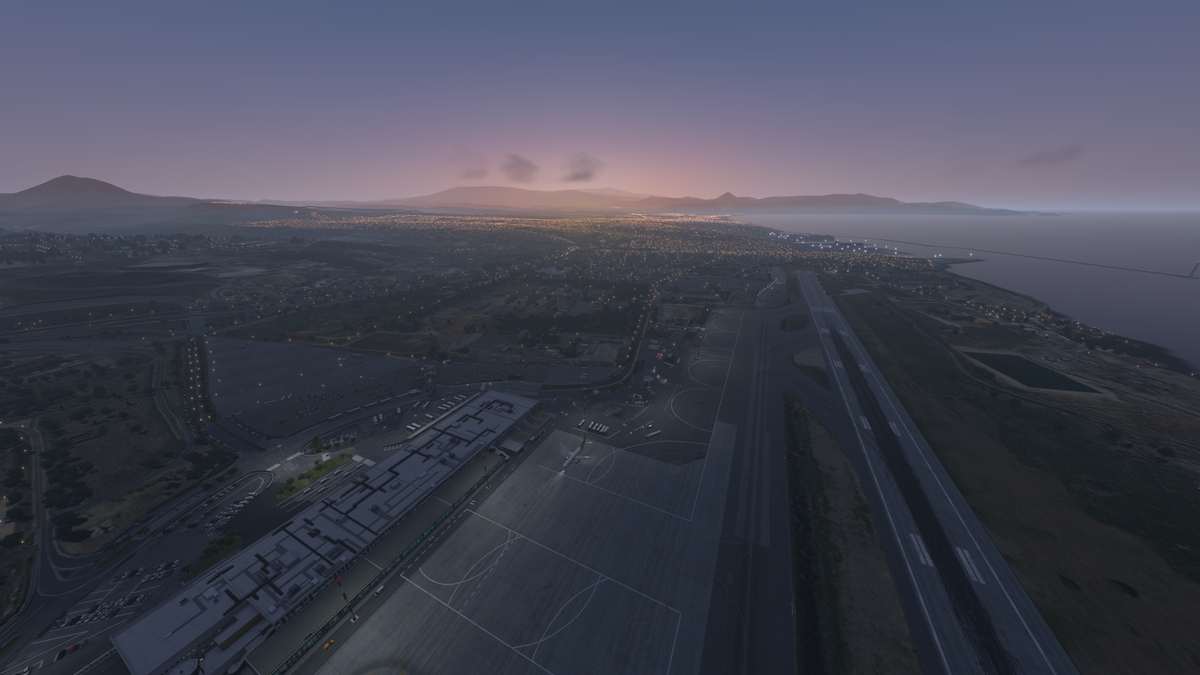Вечер в аэропорту Ираклиона. X plane 11