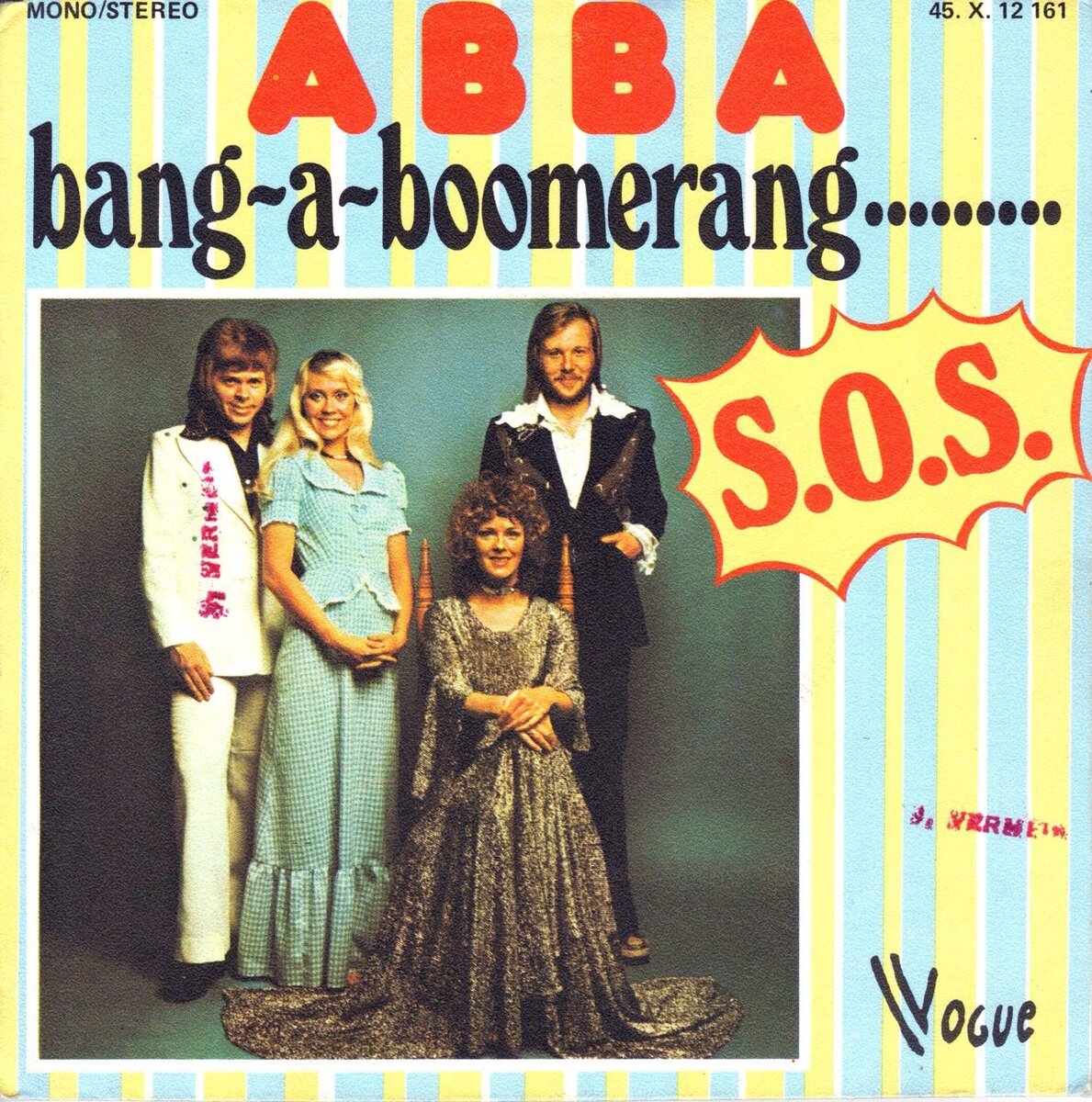 Обложка сингла "Bang-A-Boomerang" шведской поп-группы ABBA