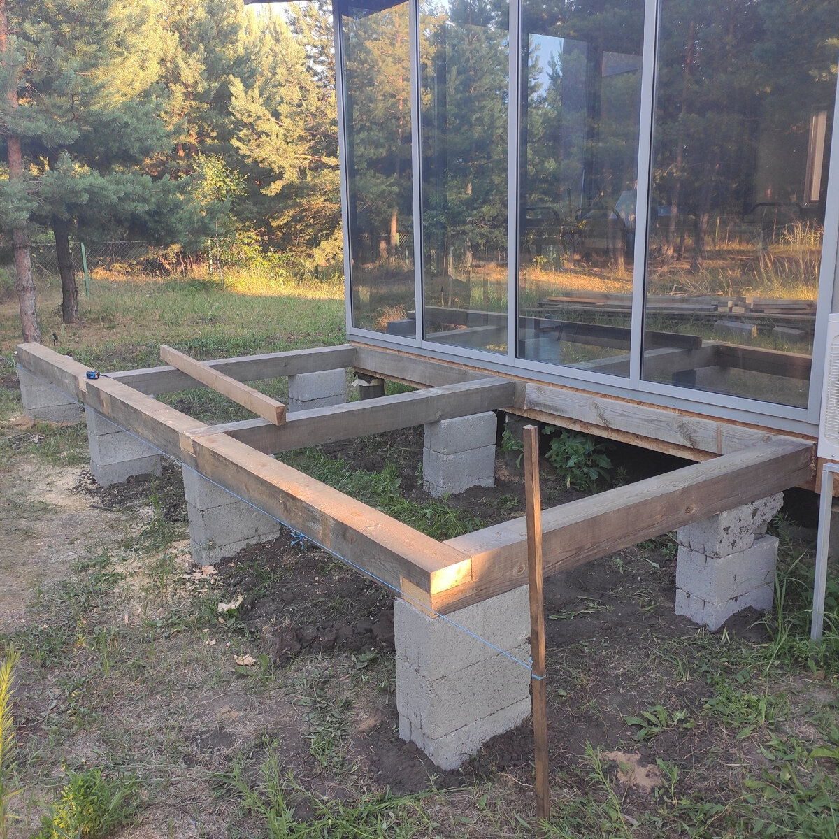 Каркас террасы из бруса 150х150