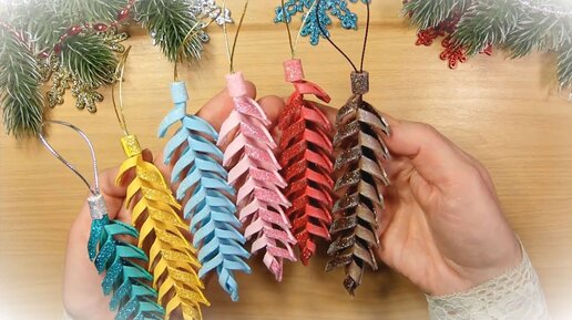 2 простые Идеи Новогодних игрушек из фоамирана, ЛЕГКО И БЫСТРО 🎄 2 diy christmas ornaments diycraft