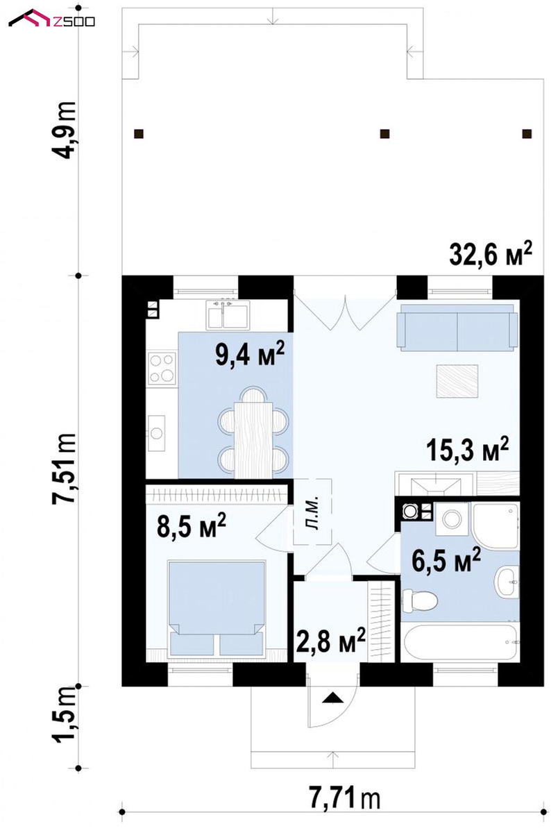 Projekt domu D148B Evler