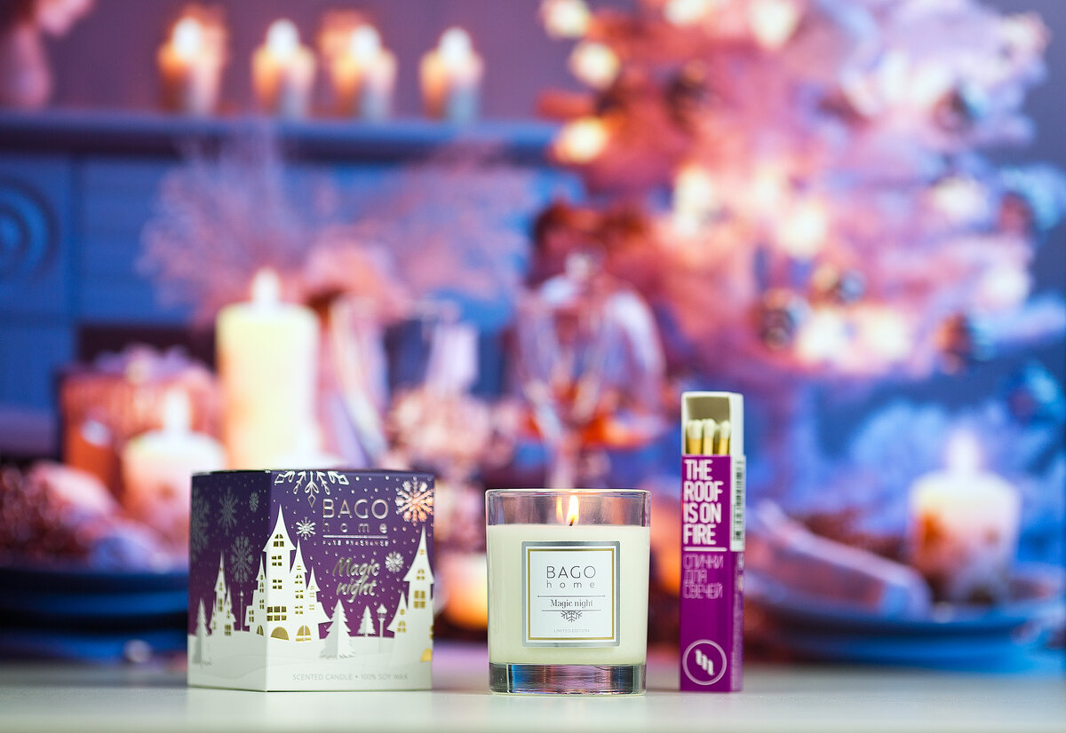 Волшебная ночь BAGO home ароматическая свеча 132 г Новогодняя коллекция
