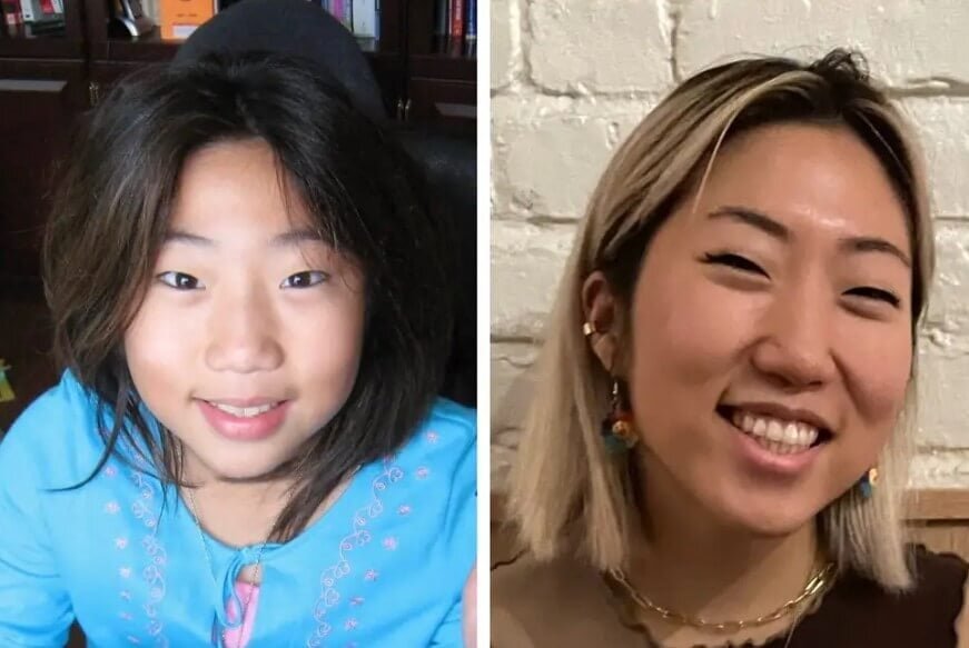    Мишель Хуанг в детстве и сейчас