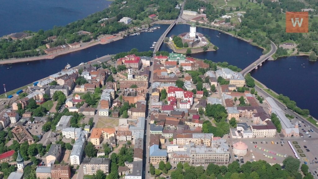 Выборг сверху зимой