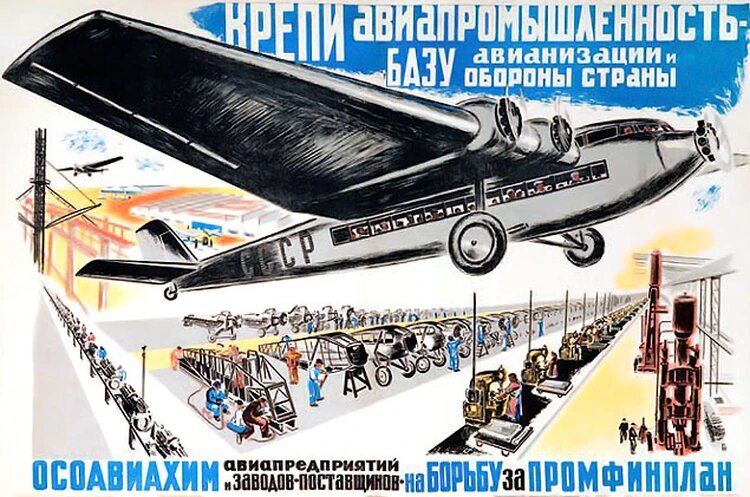 Плакаты СССР про авиацию и акции.
