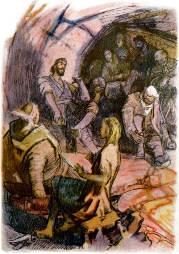 Рис. П. Луганского. Иллюстрация к роману Александра Беляева "Прыжок в ничто". Изображение взято из открытых источников