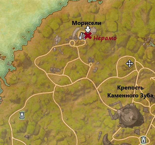 Нерамо найдем около входа в руины