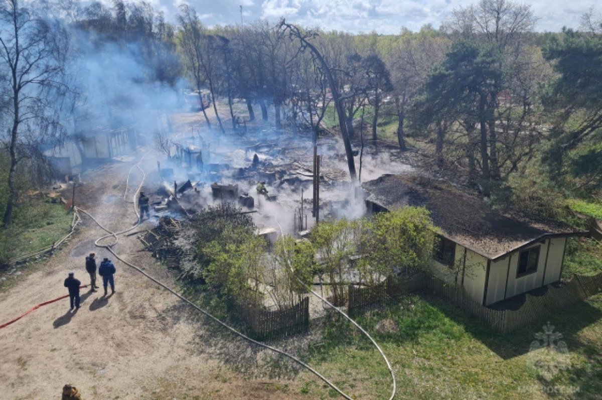    На Куршской косе под Калининградом загорелось кафе