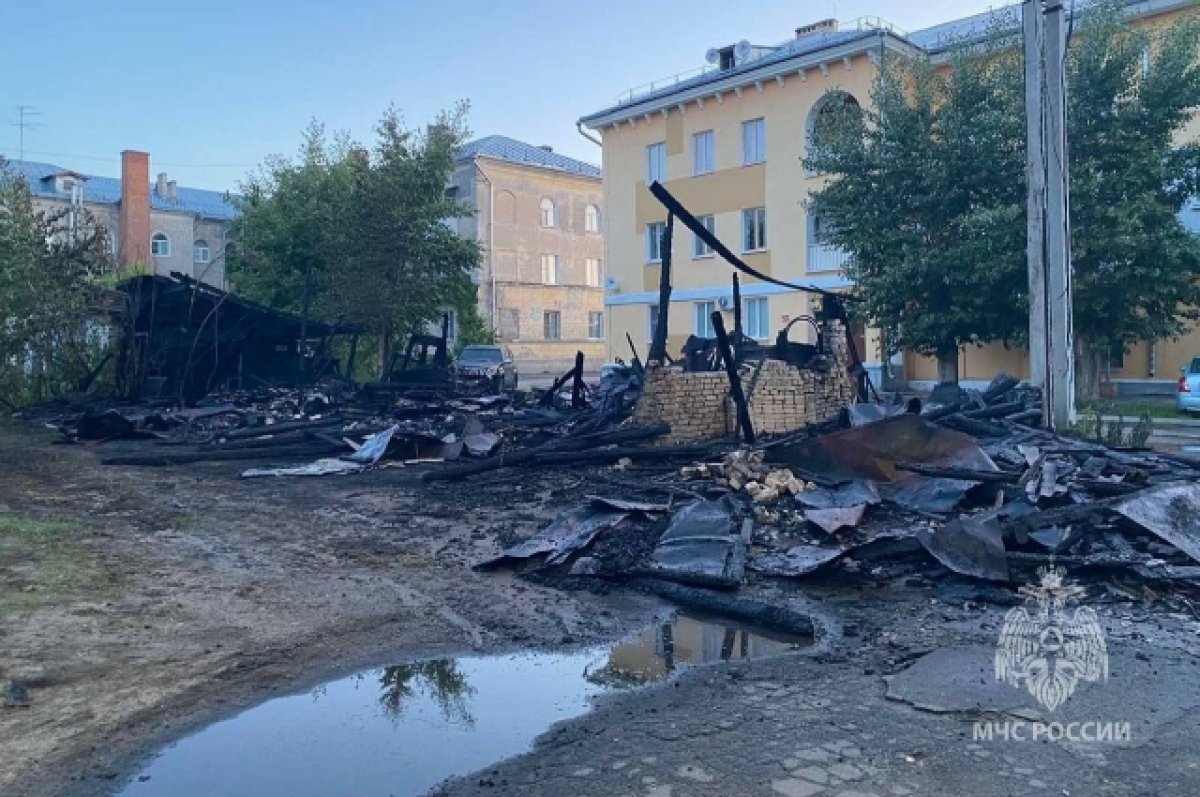    В Дзержинске ночью сгорел массив сараев во дворе дома