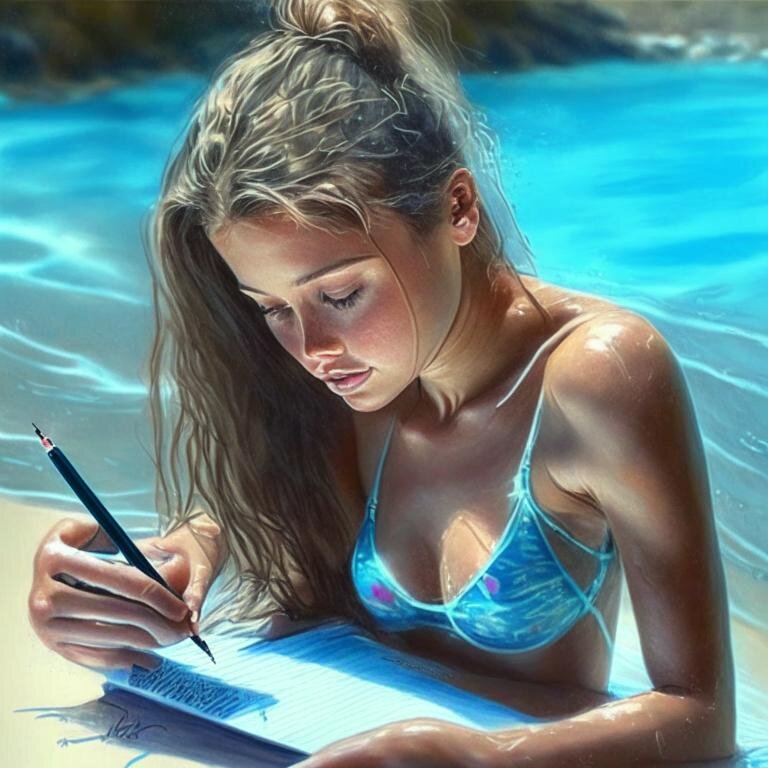 Инфлюенсер за работой. Фото: Kandinsky 2.1