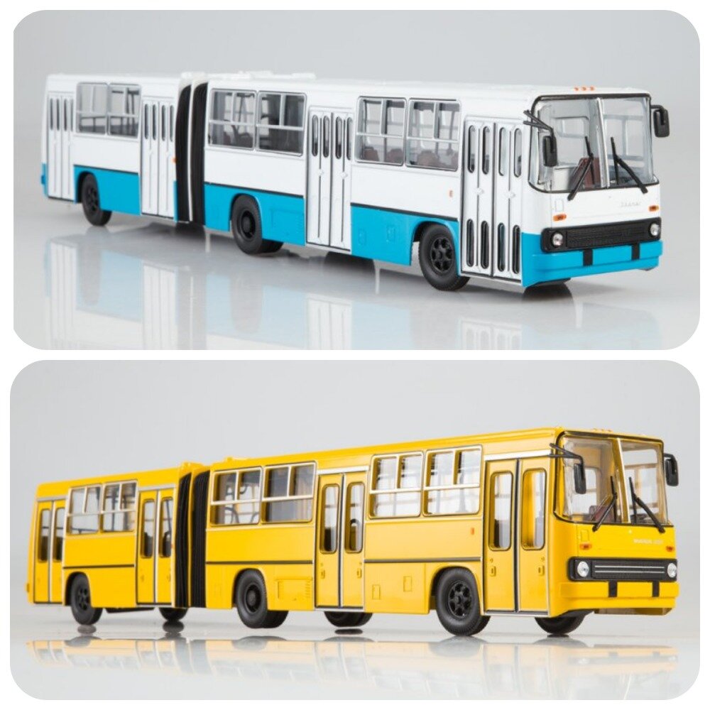 В продажу поступили два свежевыкрашенных Ikarus-280 в 43 масштабе от производителя «Советский Автобус» 