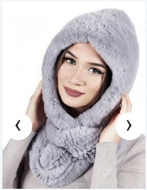 меховой капор, кролик, Эшли, цена 1990 рублей