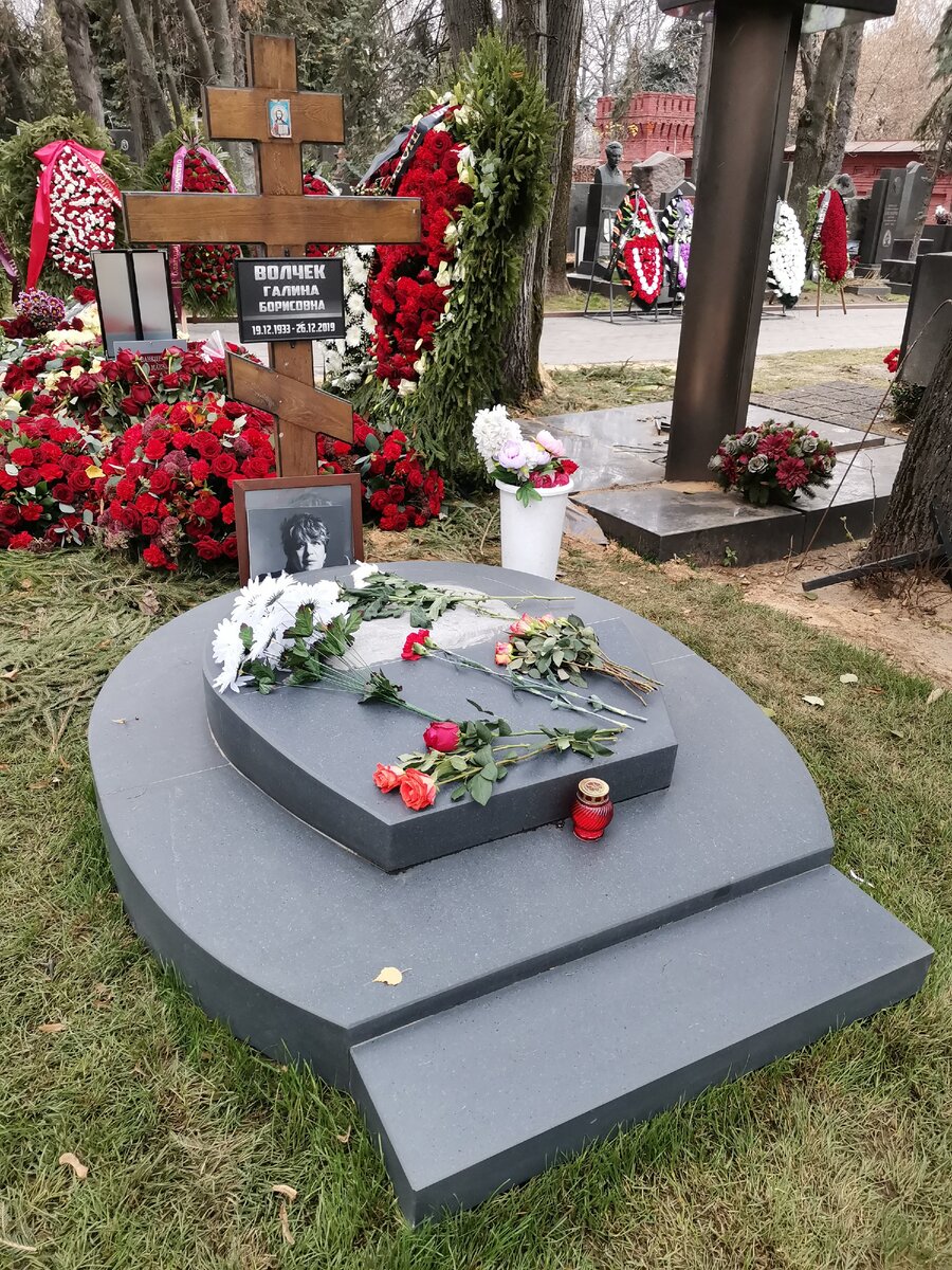 Памятник галине волчек на новодевичьем кладбище фото