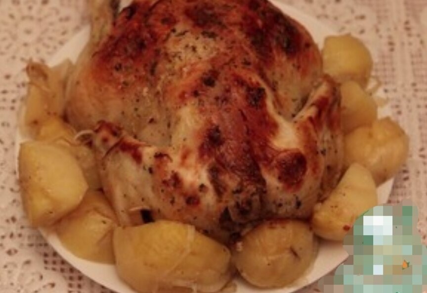 Курица запечёная в духовке с картофелем