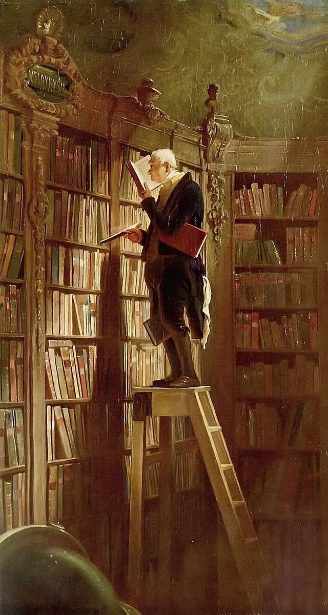Карл Шпицвег "Книжный червь", 1850. Музей Георга Шефера, Швайнфурт.