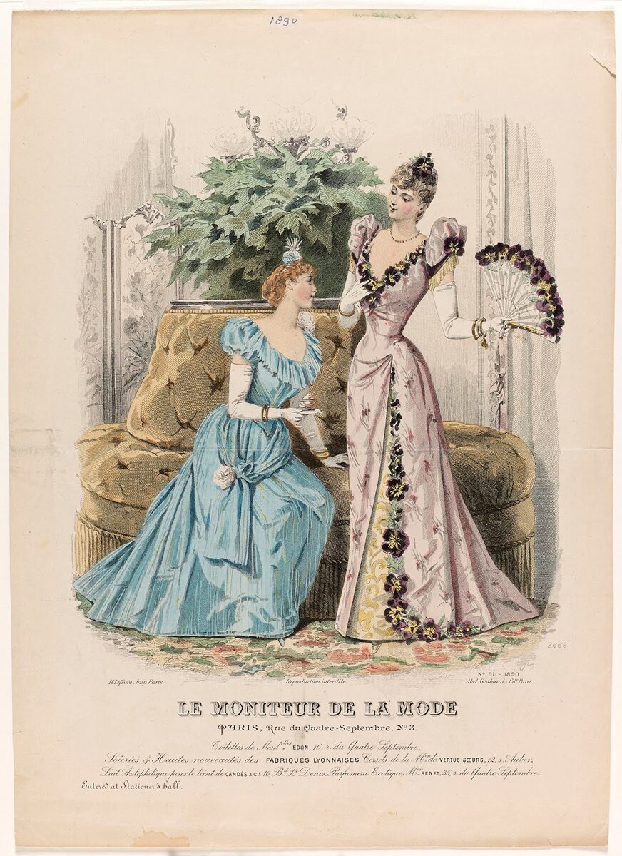 Вечерние наряды, 1890 год.