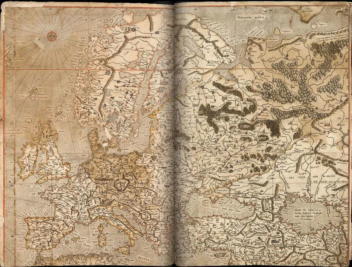 Карта Европы Герарда Меркатора, 1554 год