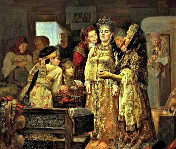 «Одевание невесты», художник Ю. А. Сергеев