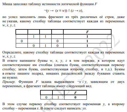 Задание взято из демонстрационного задания ЕГЭ, Федеральная служба по надзору в сфере образования и науки