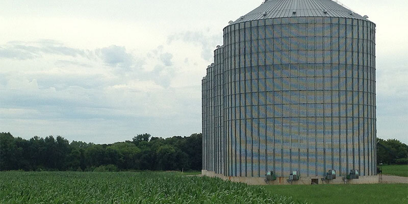 Металлические силосы для зерна с плоским дном 