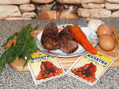 Ингредиенты для заливного из свиного языка