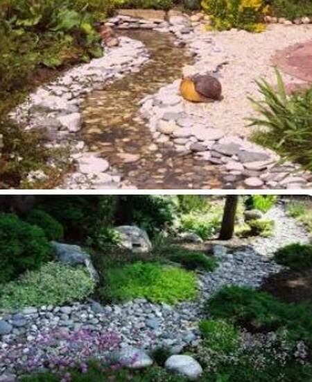 сад с сухим ручьем