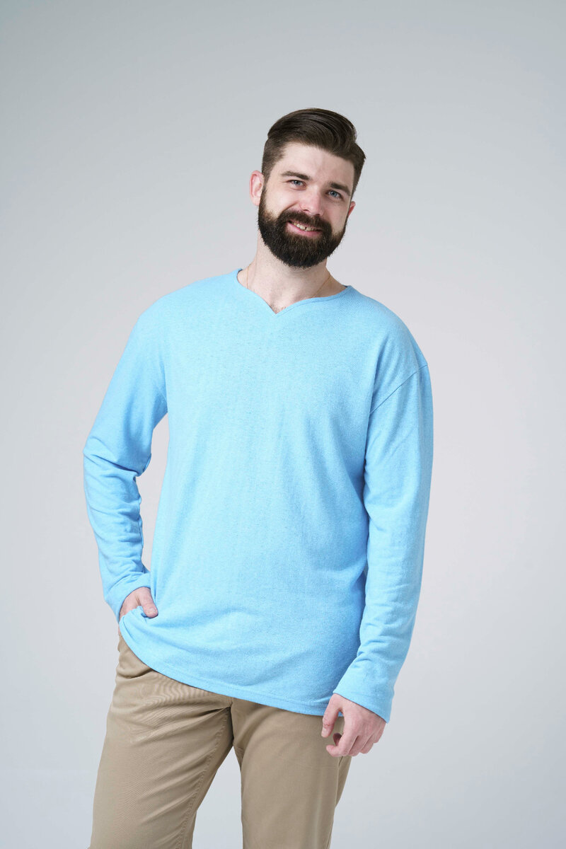 Мужской лонгслив из конопли от Uzor Wear 