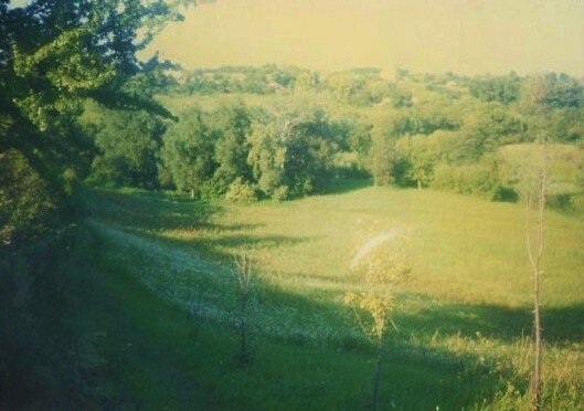 Старая моя фотография. Внизу, за деревьями и кустами, река Ирпень. Вид от бабушкиного дома