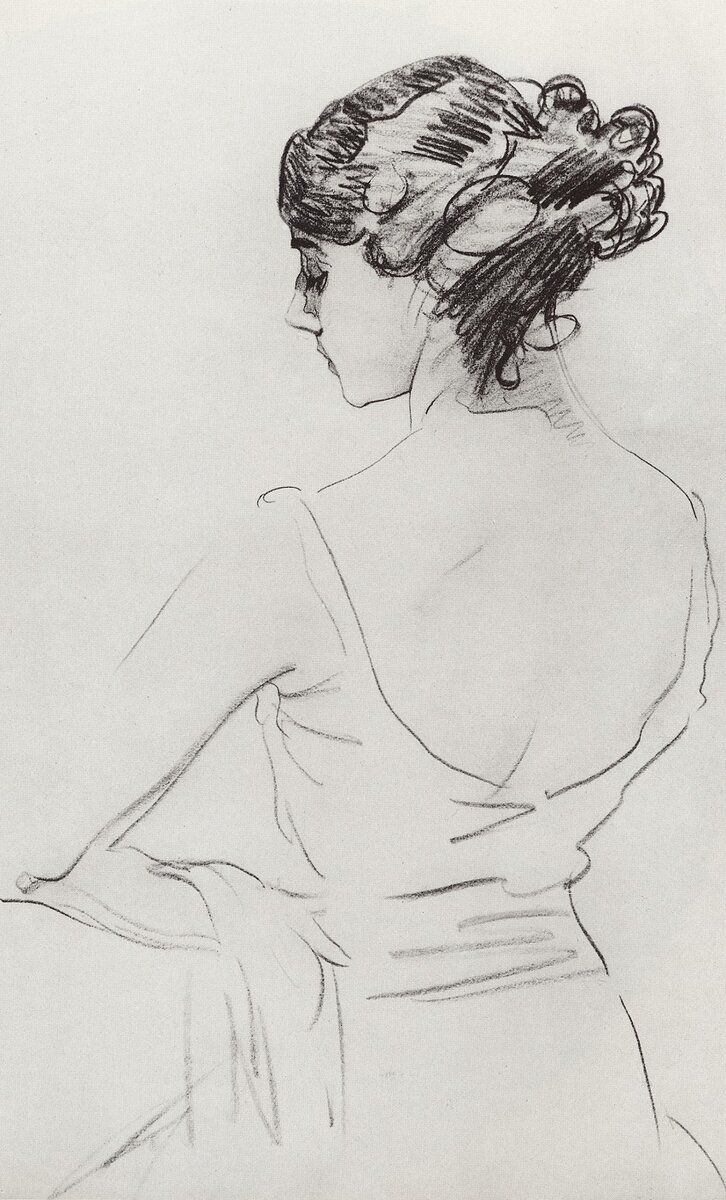Серов. Портрет балерины Т.П. Карсавиной. 1909.