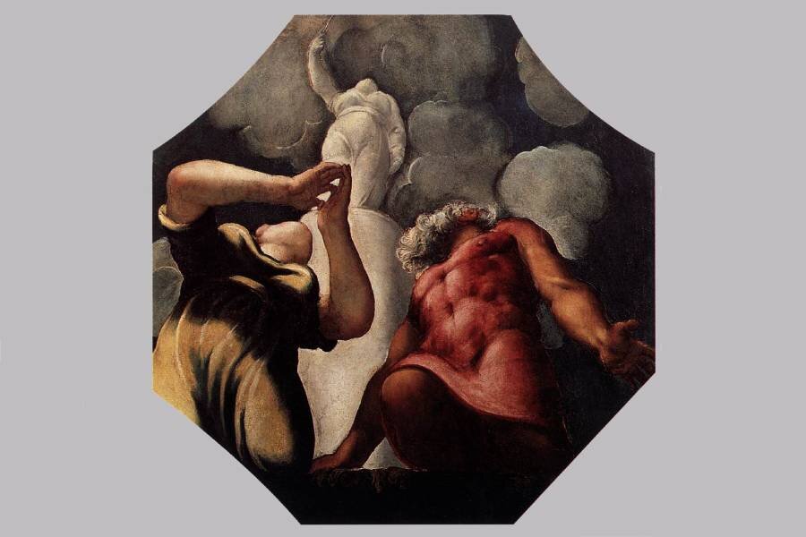 Тинторетто. Девкалион и Пирра. Молитва перед статуей богини Фемиды Фото: wikipedia.org