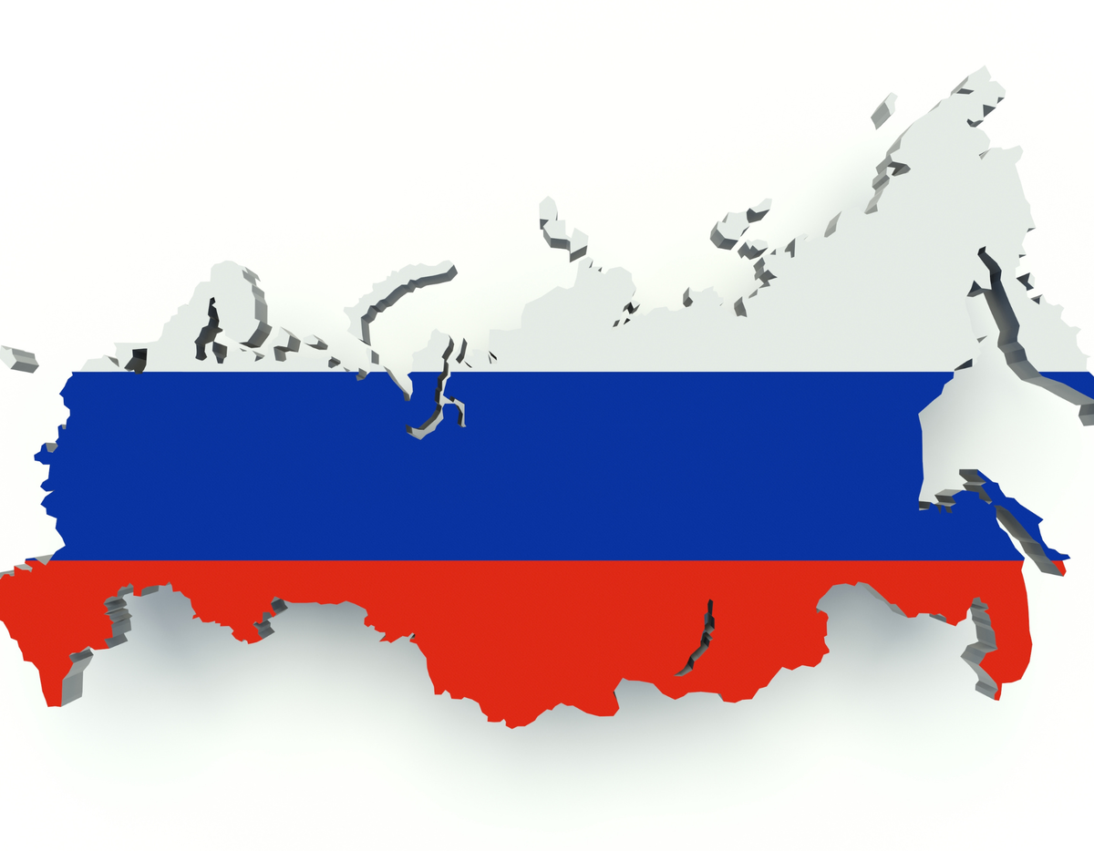 Карта россии с флагом россии