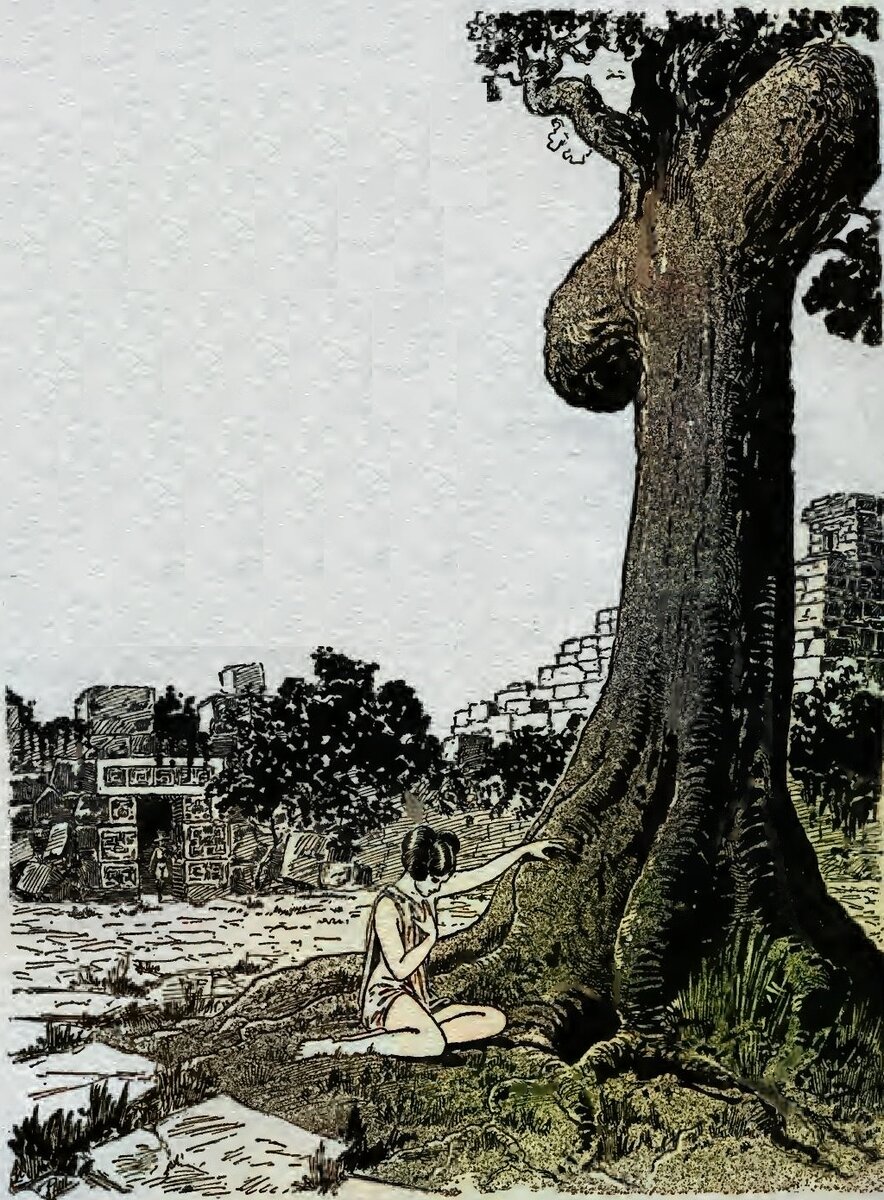 Древо Жизни тольтеков. Иллюстрация из журнала "Science Wonder Quarterly", весна 1930