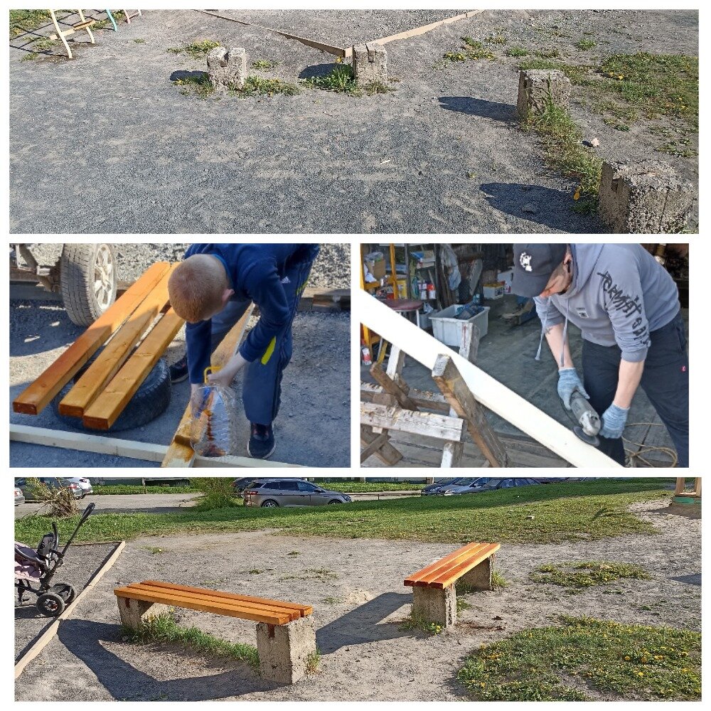    Житель Кондопоги вместе с сыном самостоятельно благоустраивает свой дворпаблик администрации Кондопожского района «ВКонтакте»