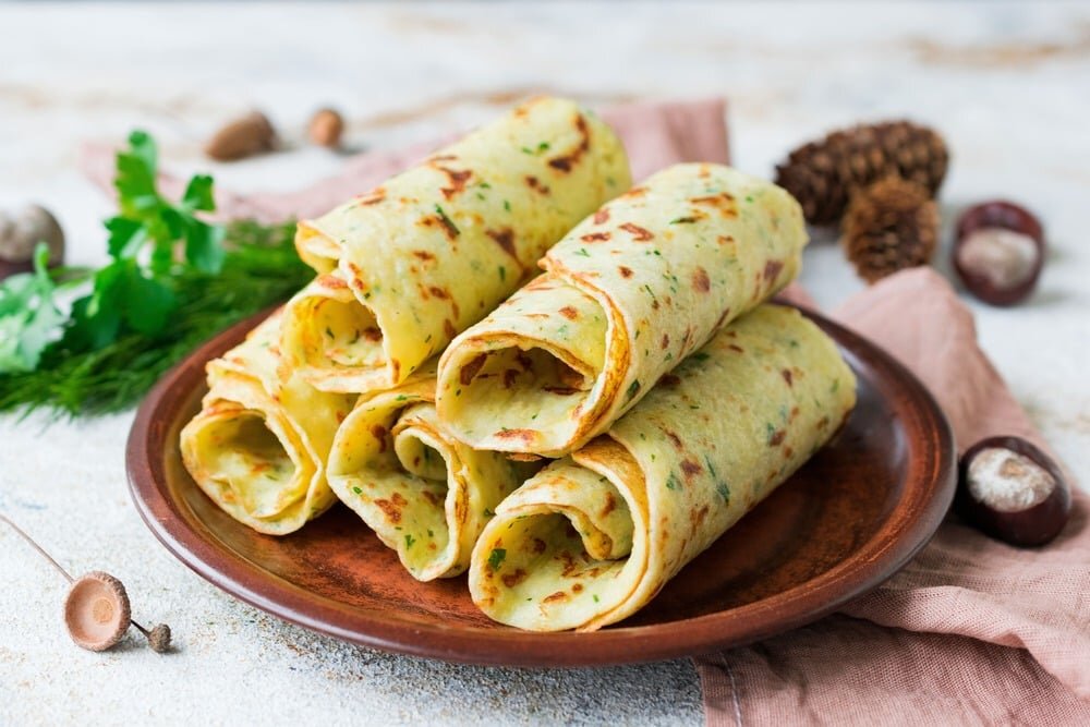 Блинчики с сырной начинкой