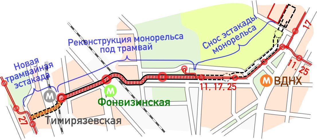 Московский монорельс схема движения