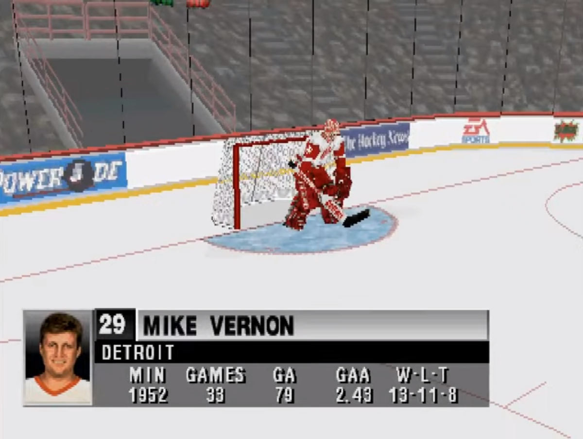 Скрин из игры NHL 98 (1997) EA Sports. Playstation 1