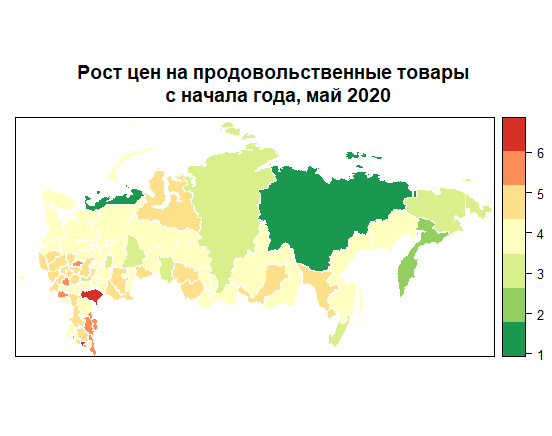 Карта среднего роста мужчин