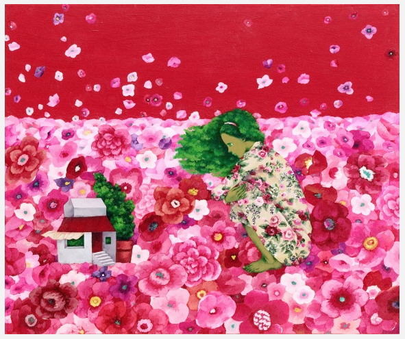Картина их серии "Плохой цветочный сад" художник Лим Ын-Хи. 