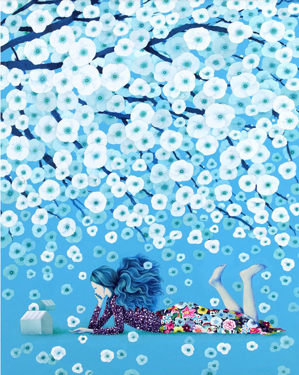 Картина их серии "Плохой цветочный сад" художник Лим Ын-Хи. 