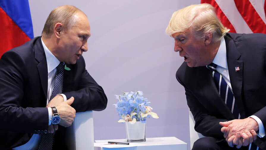 Владимир Путин и Дональд Трамп на заседании.