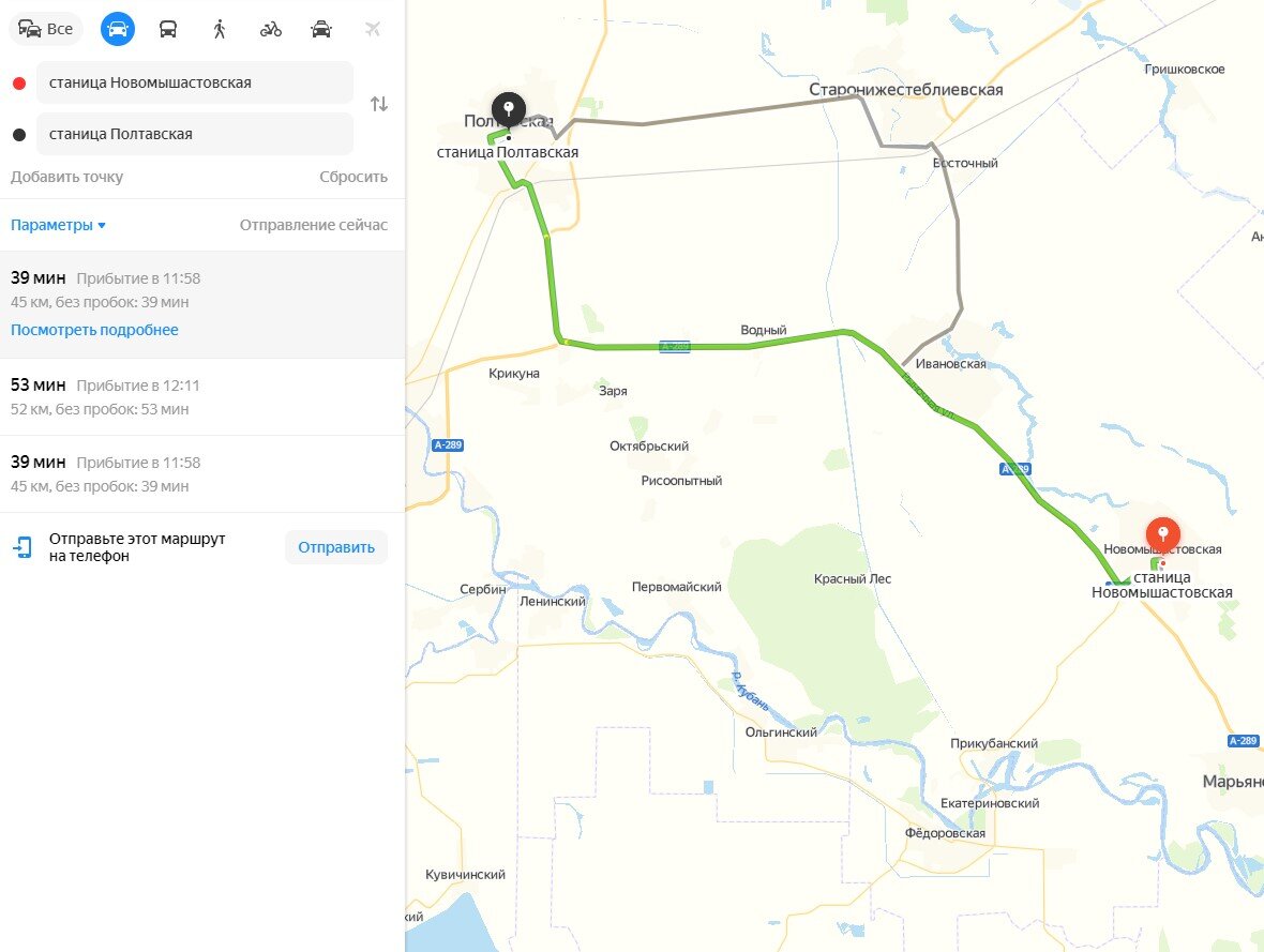 Карта туч на станицу полтавскую