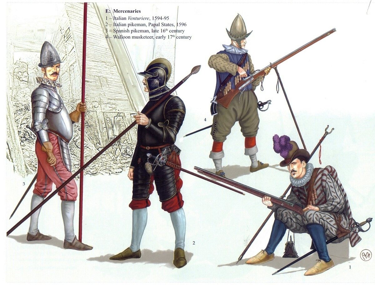 испанские воины, конец 16 го века