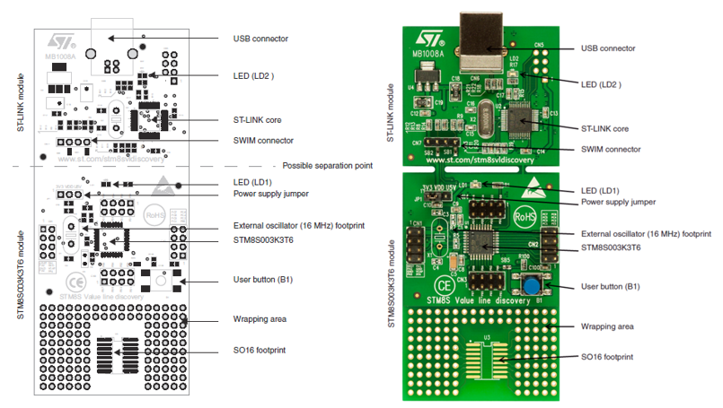 Discovery Board с STM8S003K3T6