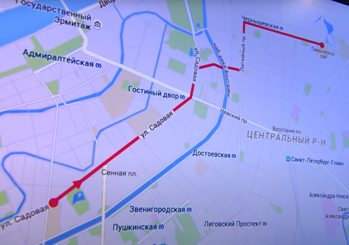 Маршрут в городе Санкт-Петербург.