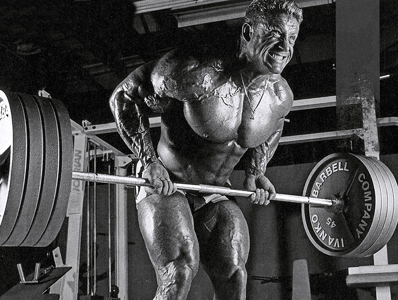 Дориан Йейтс - тяга штанги в наклоне хватом снизу