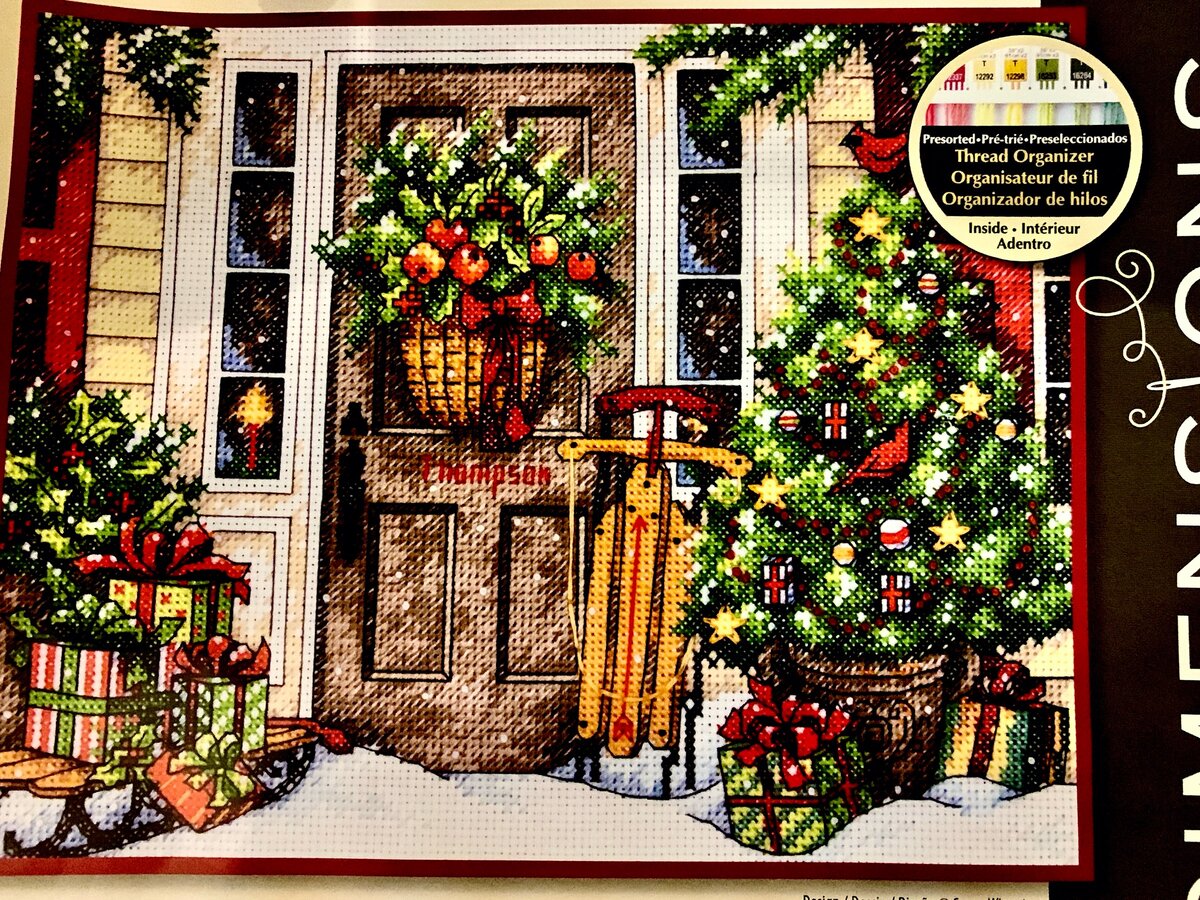 Мой новый вышивальный процесс от Дименшенс "Праздничный дом"