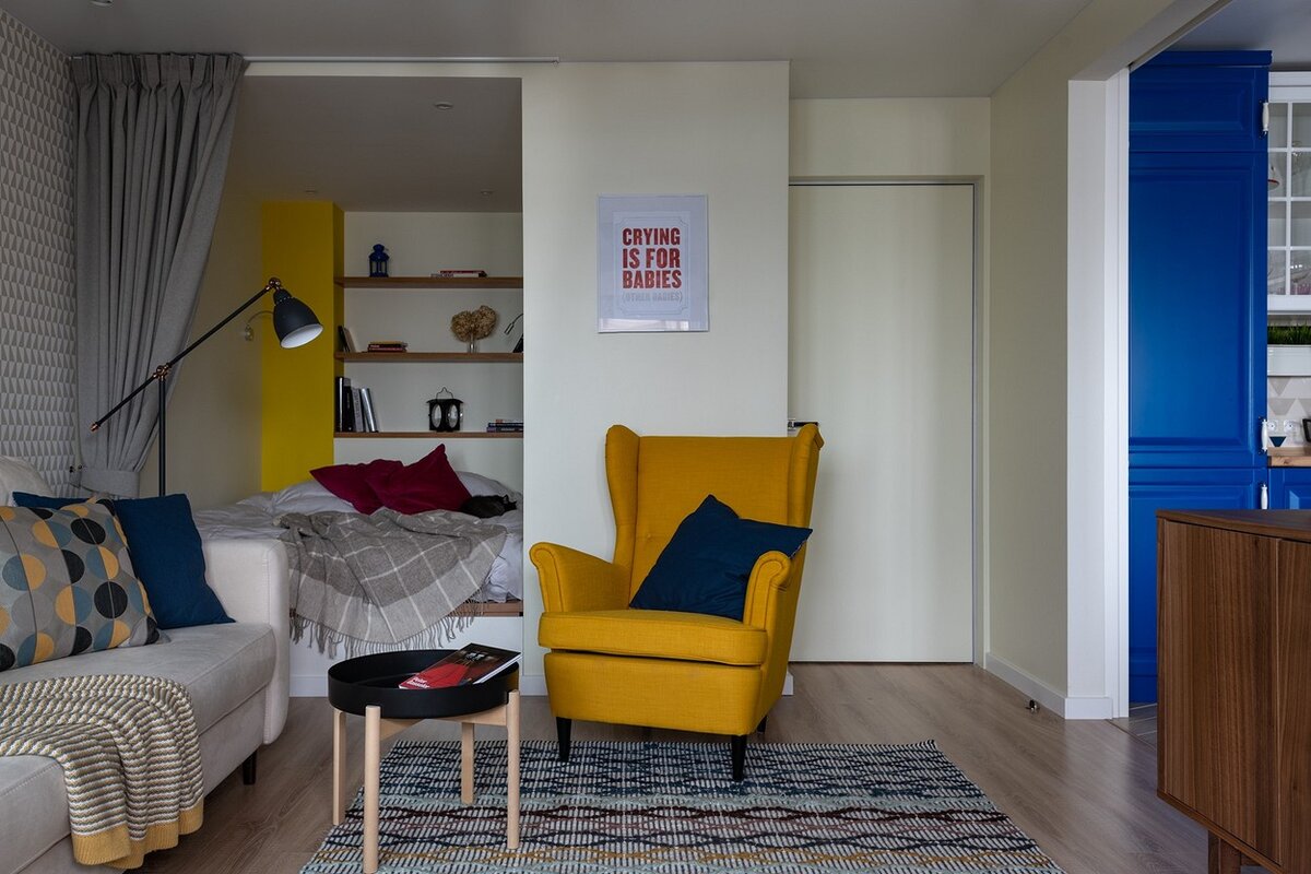 Современный дизайн однокомнатной квартиры — фото примеры