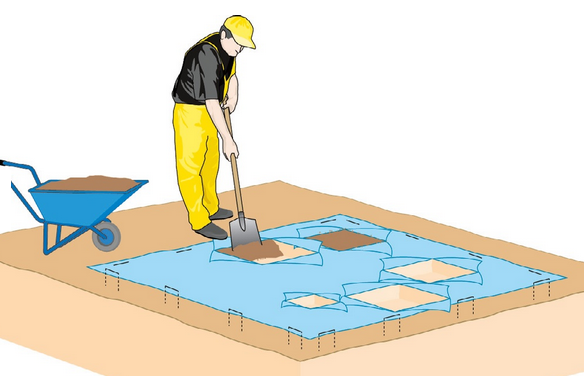 Почву   накройте   флисом